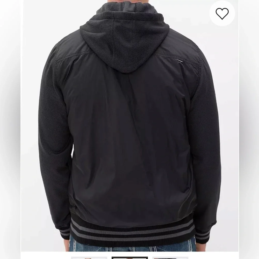 Like New Hurley Men's All-City  Dark Blue Hooded Jacket size M - Picture 14 of 15